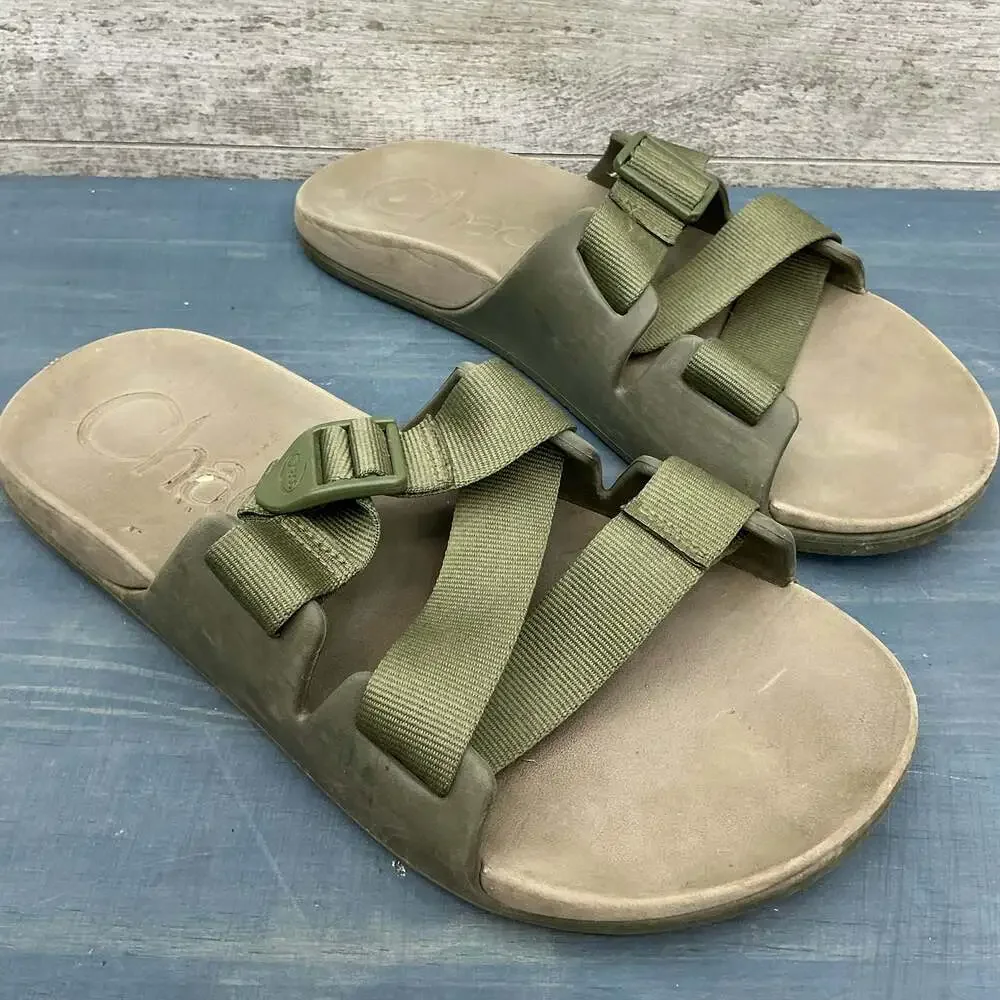 Chaco Men's Chillos Slide Sandals Olive Green Size 9 US